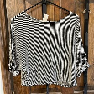 Striped Black and White Women's Top